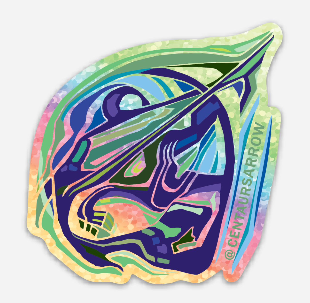 Centaur's Arrow Glitter Sticker