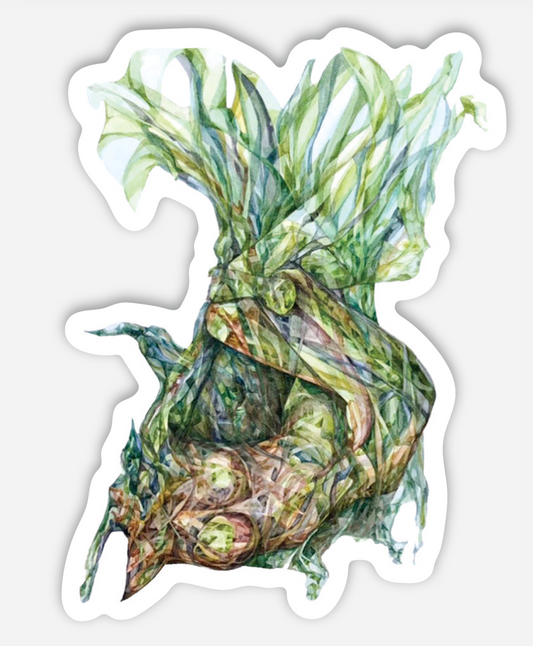 Raised Bed Watercolor Vinyl Sticker